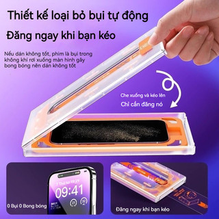 Kính cường lực tự dính chống bụi chống vân tay dán nhanh - dành cho iPhone 11 12 13 14 15 16 17 XR XS XSMAX 17air