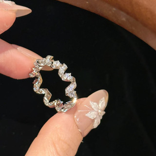 Châu Âu Mỹ ins Nhẫn Zircon Full Kim Cương Phong Cách Mới Nữ