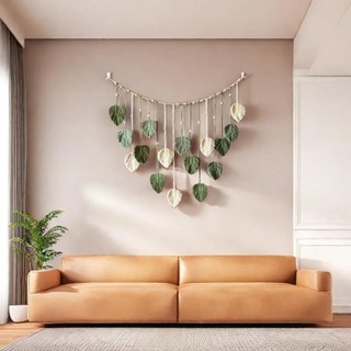 OUSXA Bohemian Treo Tường, Tua Rua Sợi Tự Nhiên Tấm Thảm Macrame, Phong Cách Bohemian 120x75cm Boho Treo Tường Nghệ Thuật Trang Trí Tường