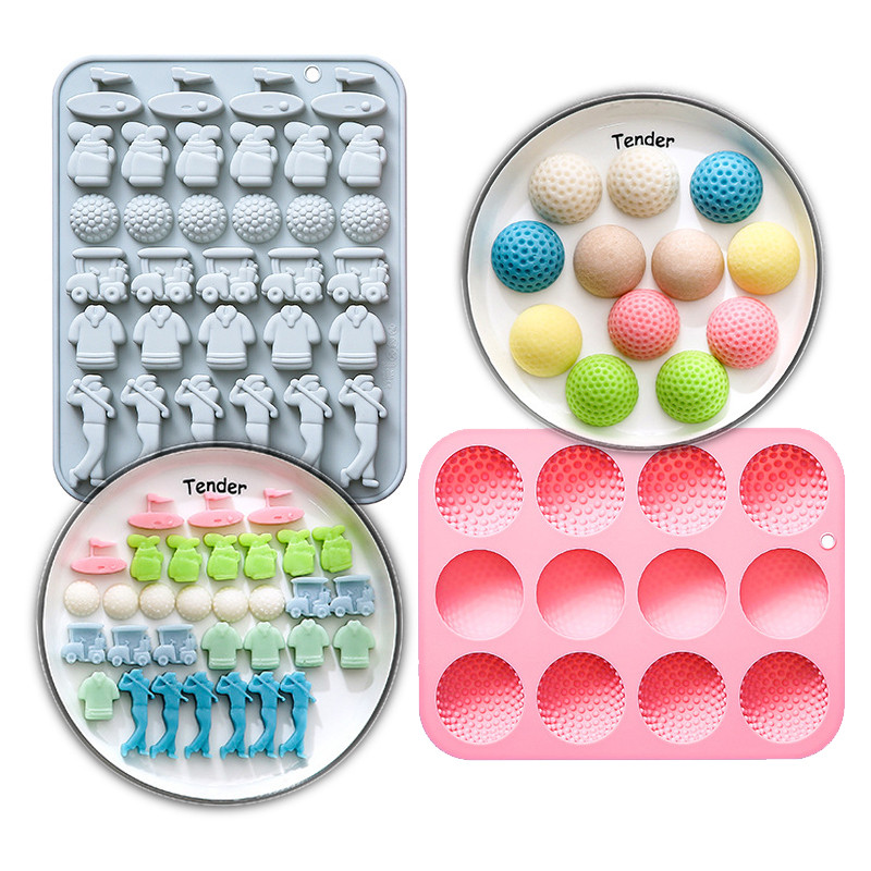 Chủ Đề Golf Khuôn Silicon Làm Bánh Kẹo Mềm Khuôn Socola Bánh Trang Trí Khuôn