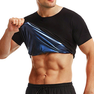 Xông Hơi Mồ Hôi Cho Nam Tay Ngắn Body Shaper Tập Gym Tập Thể Dục Top Shapewear Xông Hơi Mồ Hôi Áo Thun Eo Giảm Béo Áo