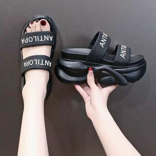 Giày dép nữ BM hai quai in chữ trên quai 9p - Sandal thoải mái giá cả phải chăng - Nhung DéP Shoes BB 22 TT KK BB
