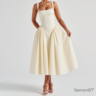 Đầm Corset Nữ Không Tay Mùa Hè In Kẻ Sọc Lưng Chữ A Đầm Dự Tiệc Cho Kỳ Nghỉ Cocktail Đi Biển Dạo Phố