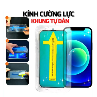 Kính Cường Lực iPhone Khung Dán Tự Động Trong Suốt Full Màn - iP 6/6s/7/8/Plus/X/XS/XR/11/12/13/14/15/16/17/Pro/Max/Air