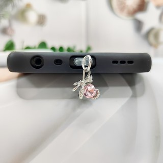 Điện thoại di động Cắm chống bụi diy Hợp kim nơ Mặt dây chuyền kim cương Trang trí điện thoại di động