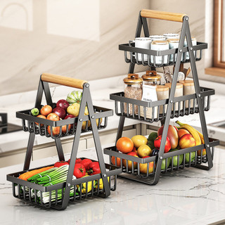 Kệ Đựng Đồ Nhà Bếp MAISON Đa Năng 3 Tầng, Giỏ Đựng Gia Vị, Trái Cây, Decor Thép Cacbon Cao Cấp Chống Gỉ