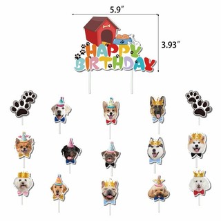 Trang trí tiệc sinh nhật thú cưng Mèo Chủ đề chó Biểu ngữ Topper Trang trí bánh
