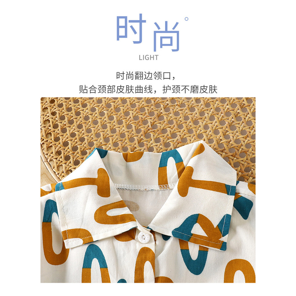 ​Bé Trai Cotton Nguyên Chất Áo Sơ Mi Tay Ngắn Mùa Hè Thoáng Khí Trẻ Em Lớp A Áo Sơ Mi Trẻ Em Mỏng Top 8O-140​ QNZG