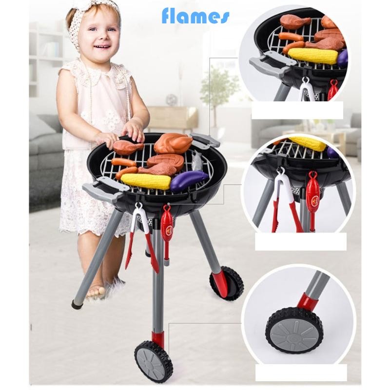 FL Interactive Giả vờ chơi Mô hình nướng BBQ Bộ đồ chơi nhà bếp cho vai trò fo