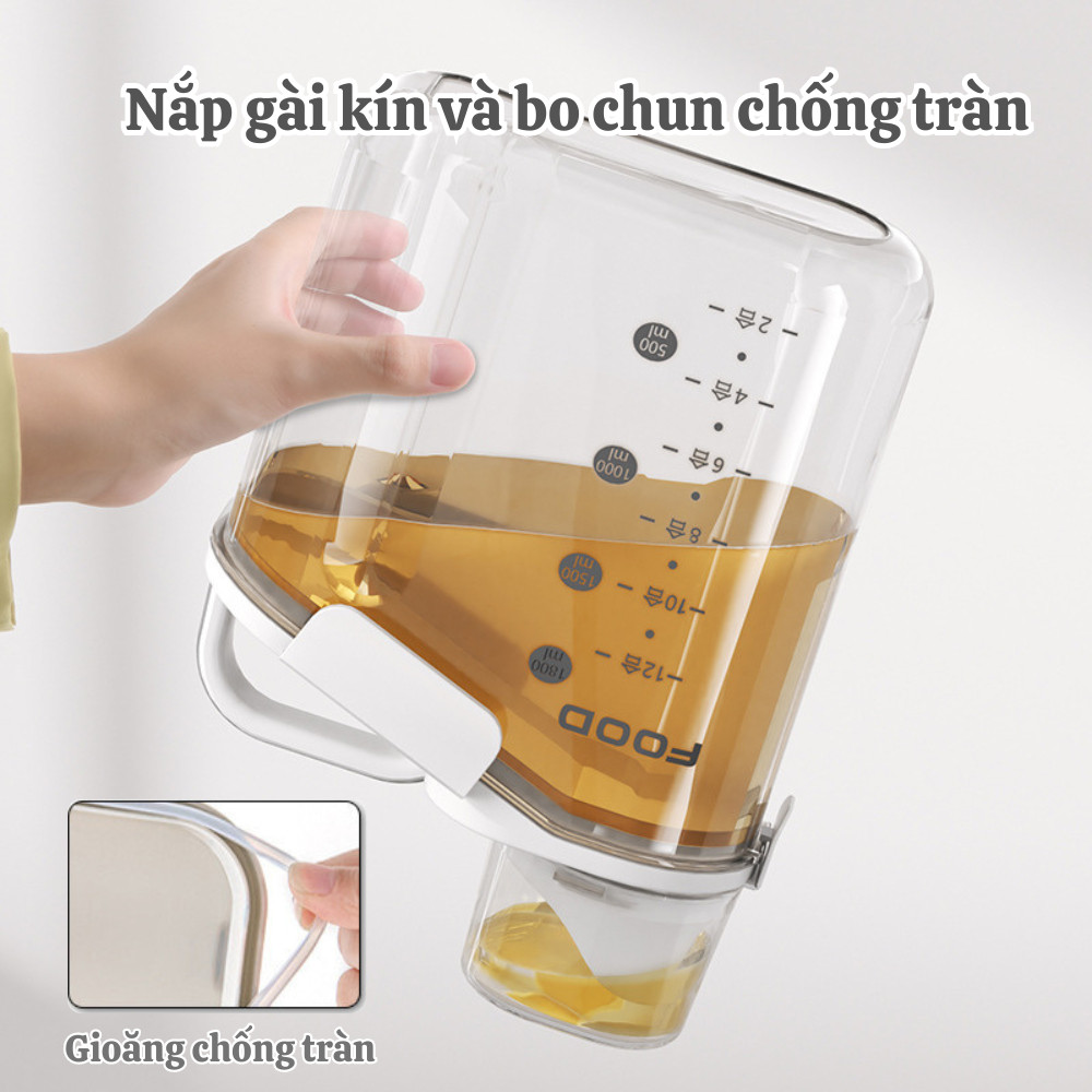 Hộp đựng bảo quản ngũ cốc các loại hạt có nắp kín chống ẩm, Bình đựng ngũ cốc kèm cốc đong tiện lợi DINOHOME