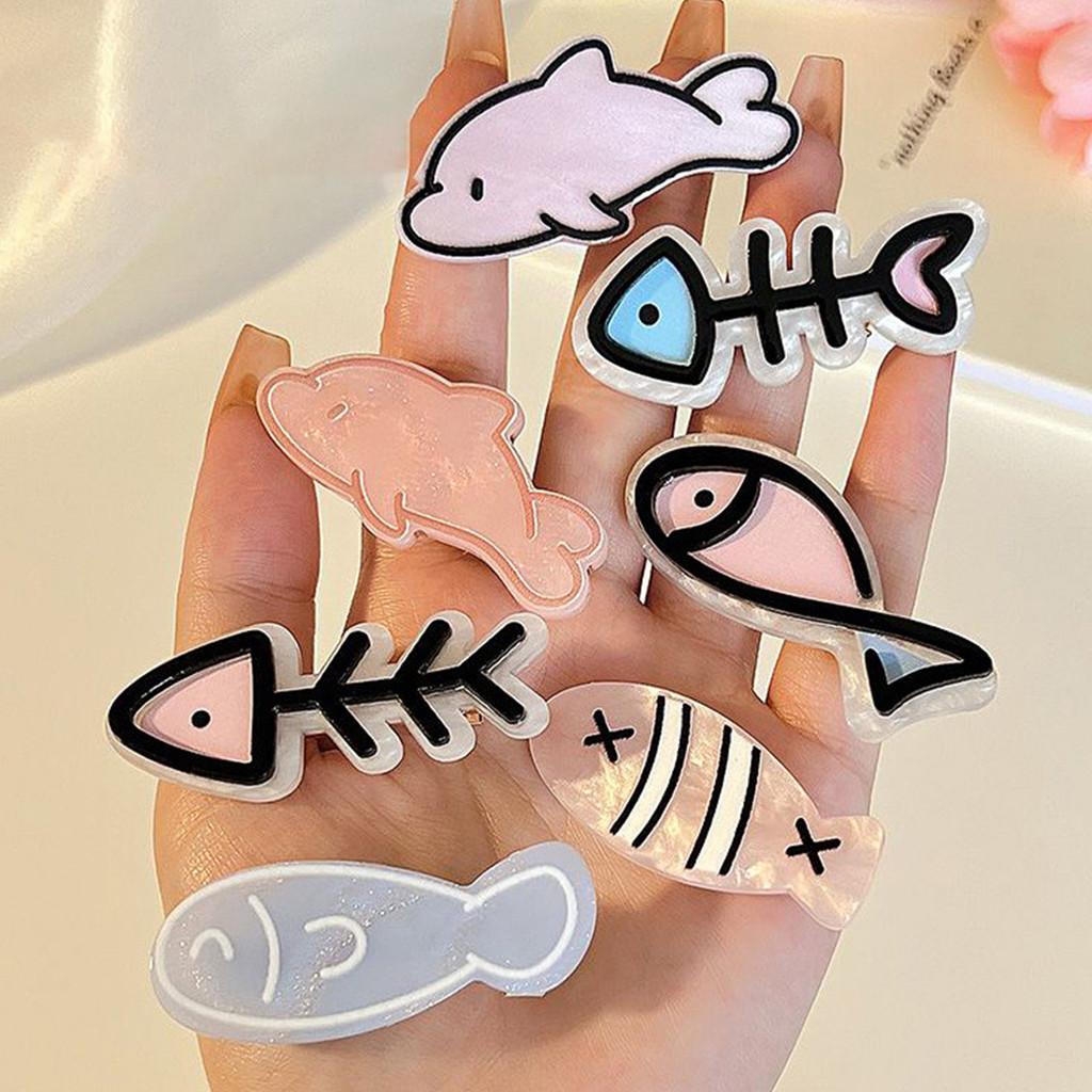 Hoạt Hình Cá Mẫu Bên Kẹp Tóc Nhựa Barrettes Cho Bé Gái và Nữ