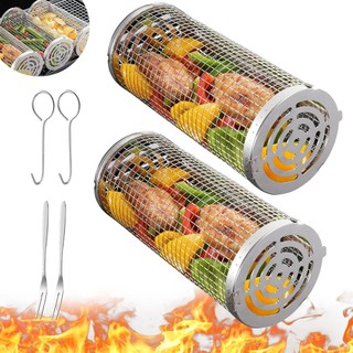 Cán Giỏ Nướng Cho Ngoài Trời Nướng Grate Than Tròn BBQ Giỏ Thép Không Gỉ Lửa Trại Lưới Cắm Trại Dã Ngoại Dụng Cụ Nấu Ăn tái sử dụng đa năng di động dễ vệ sinh an toàn phù hợp dùng cho gia đình căn hộ văn phòng và không gian nhỏ