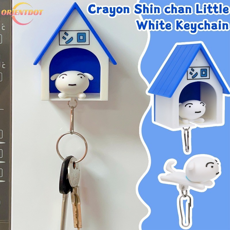 Anime Nhật Bản Crayon Shinchan Shiro Dog Móc Khóa Bộ Sưu Tập - Phim Hoạt Hình Màu Xanh Nhà Trắng Mẫu Chìa Khóa Lưu Trữ