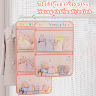 [SẴN] Túi Đựng Đồ Lót Tất Vớ Treo Tường Đa Năng, Túi Đựng Đồ Treo Tủ Vải Canvas Chống Thấm Nước