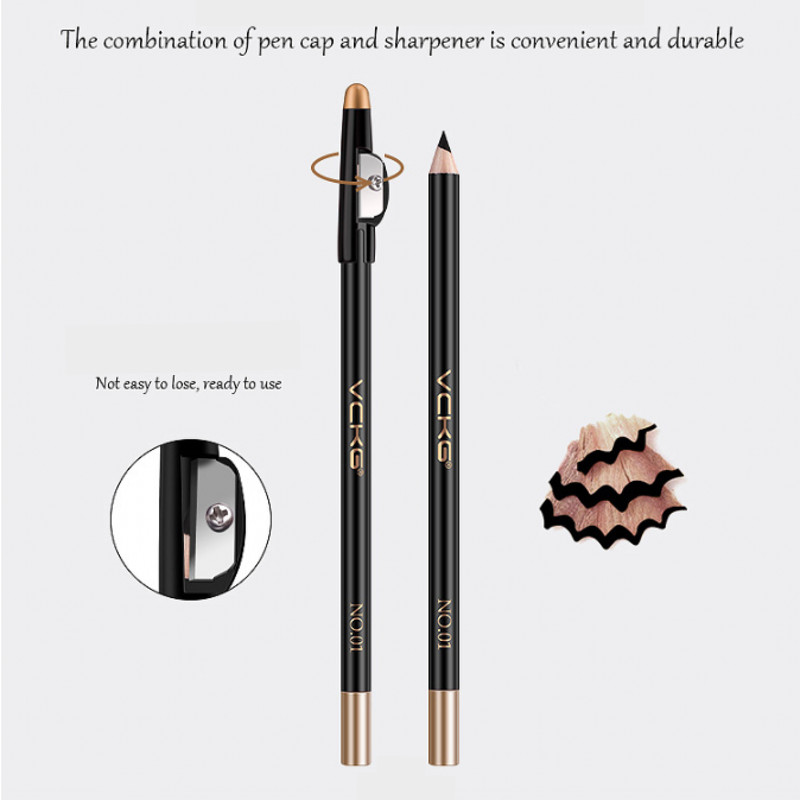 Bút chì kẻ mày bằng gỗ Microblading có mài - Bút kẻ mắt cà phê đen / đen tự nhiên - Chống thấm nước, lâu trôi