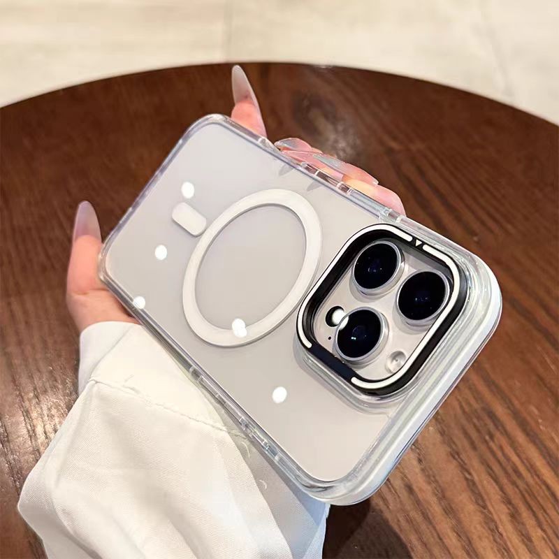 Ốp lưng cứng acrylic trong suốt / Giá đỡ tương thích cho iPhone 12 pro max 13 pro max 14 pro max 15 pro max 16 pro max