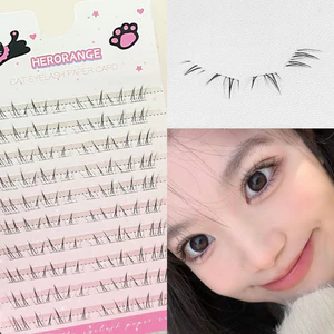 Không Cần Keo DIY Lông Mi Giả Đáy Đen Cụm Mi Cho Acation Salon Chụp Ảnh