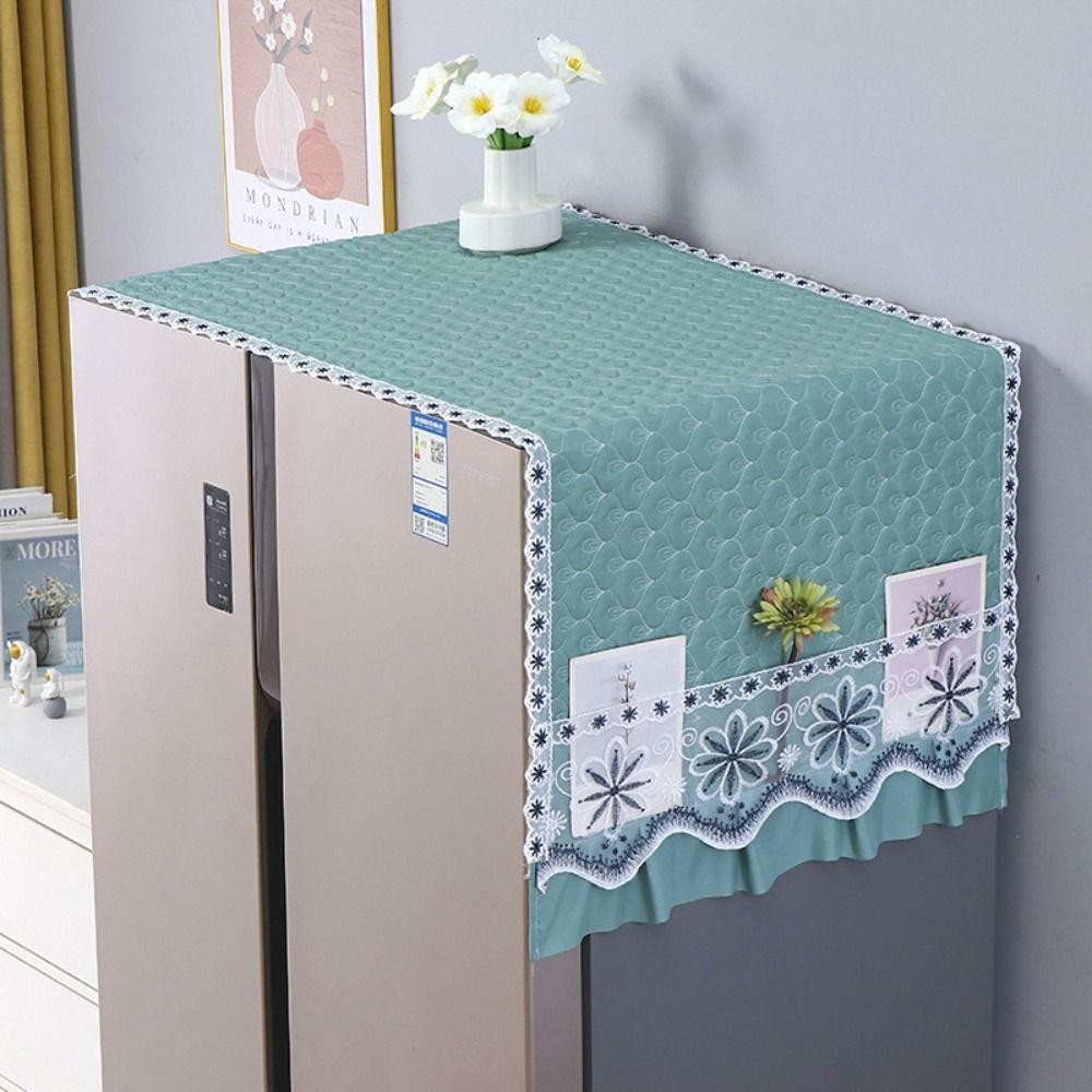 Vỏ trang trí tủ YMIFI, Tấm che bụi tủ lạnh một cửa 55x140cm, Khăn máy giặt chống bụi thêu sao biển