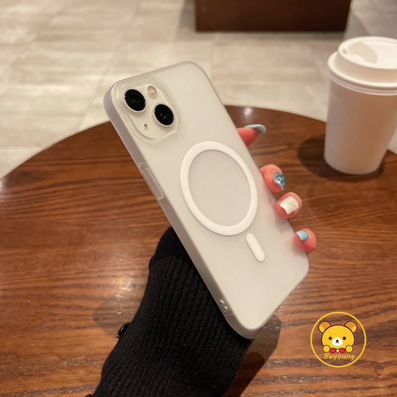 Ốp Từ Tính Mờ Cho Redmi Note 14 13 12 Pro Plus 12 Turbo 11T 11S Turbo 4 Pro 3 Vỏ Điện Thoại Sương Mù Băng Đơn Giản Dễ Thương Màu Cứng Sạc Không Dây Chống Rơi Ốp Lưng