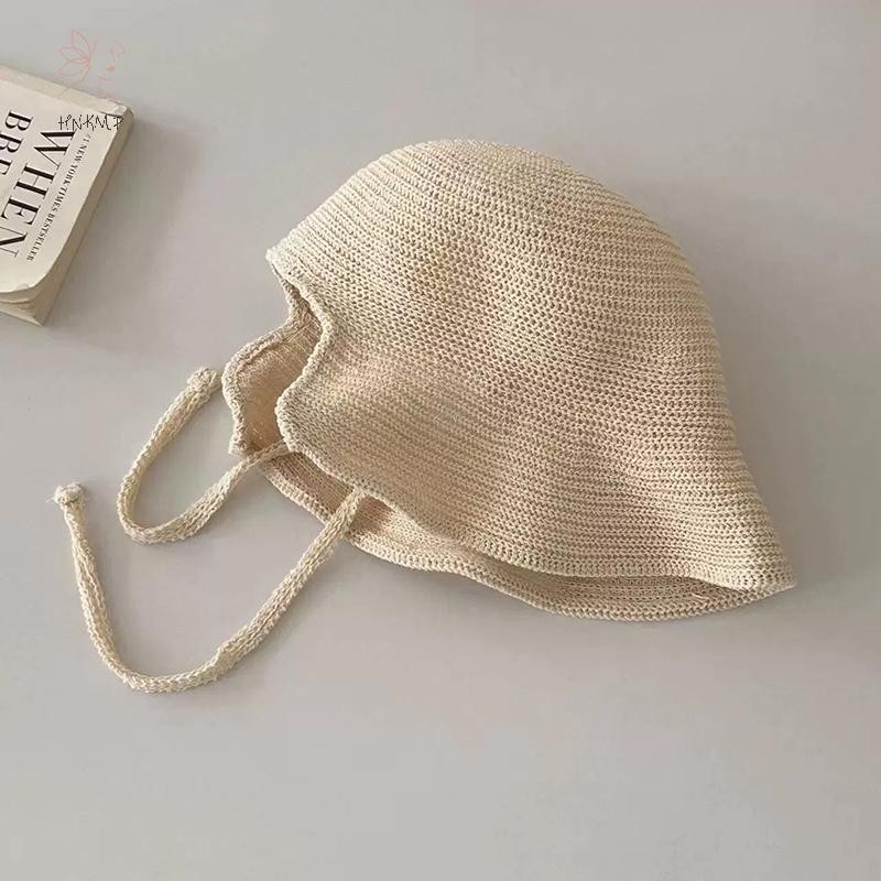 HNKMP Linen Straw Regency Bonnets Mũ Dành Cho Nữ Mũ Chống Nắng Nơ Bãi Biển Lớn Viền Rộng Cloche Mũ Lên Ngoài Trời Mùa Hè.