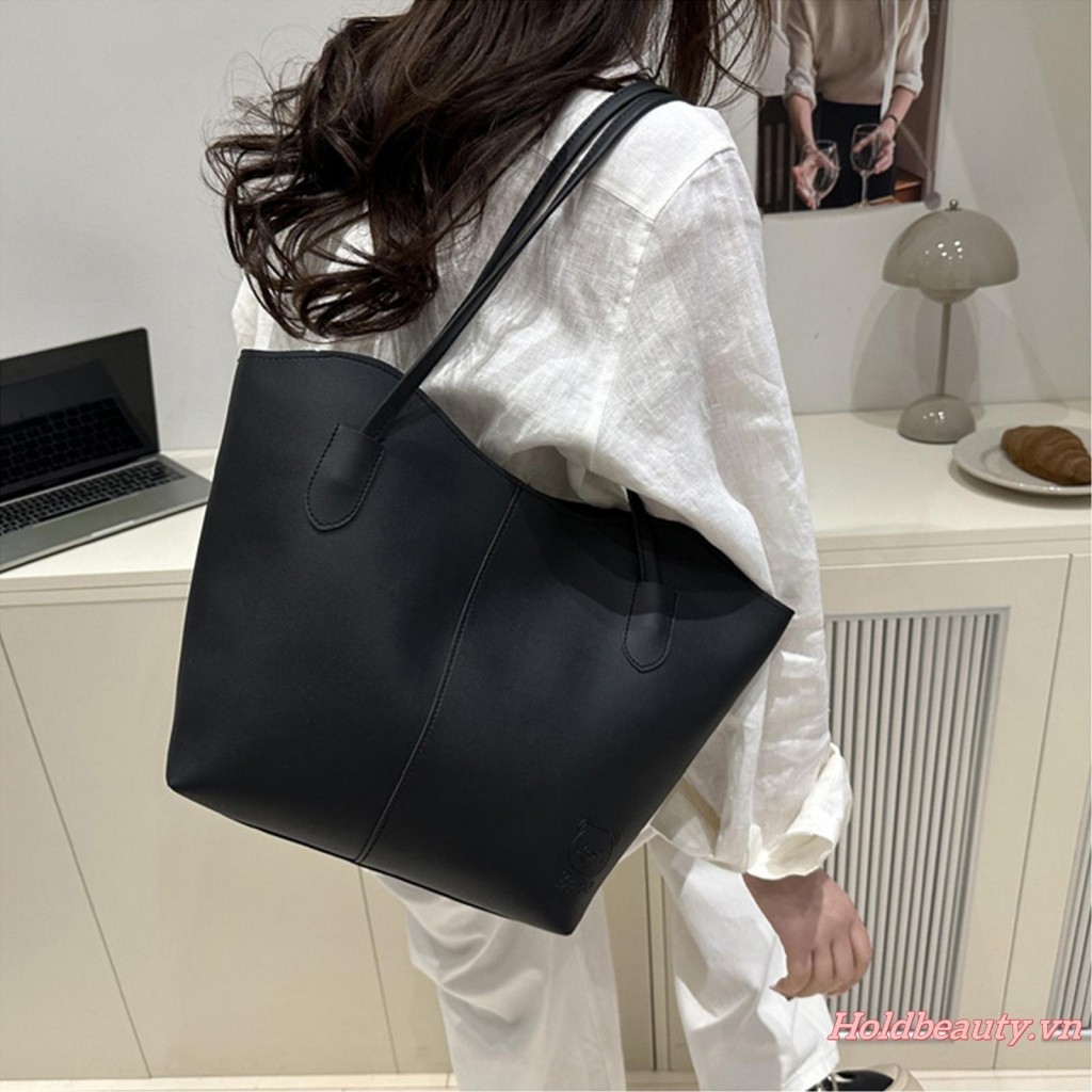 Túi xách nữ dung tích lớn Túi Tote PU đơn giản thời trang để làm việc Mua sắm hàng ngày Du lịch