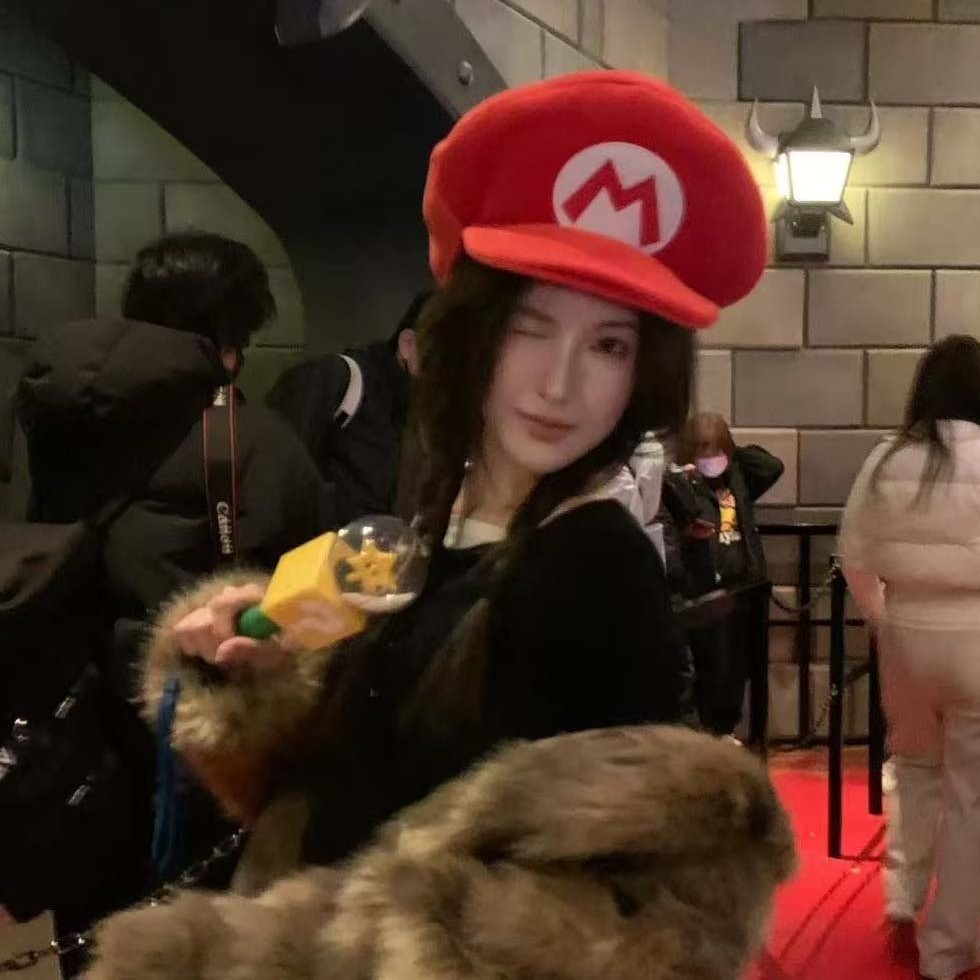 Mũ Mario, trang phục cosplay Super Mario, mũ bóng chày thời trang cho đầu lớn, unisex, hàng hóa của Universal Studios