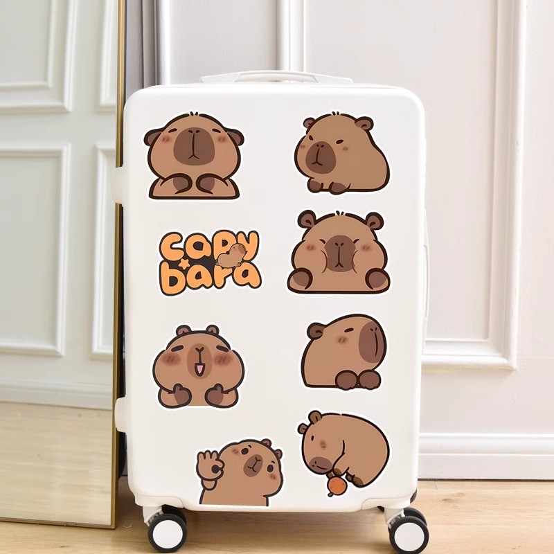 Decal lớn chống nước cho vali, xe hơi, tường – họa tiết capybara YSWI