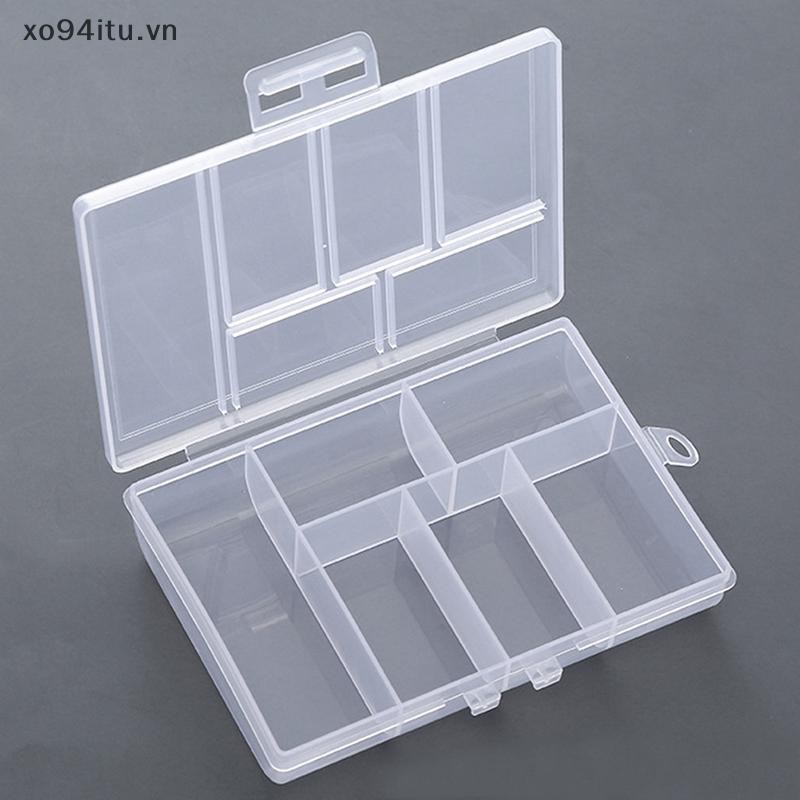 XOITU Di Động Trong Suốt Hình Chữ Nhật 6 Lưới Hộp Bảo Quản Cho Nút Hạt Hộp Đựng Thuốc Hộp Đựng Trang Sức Hộp Trưng Bày VN
