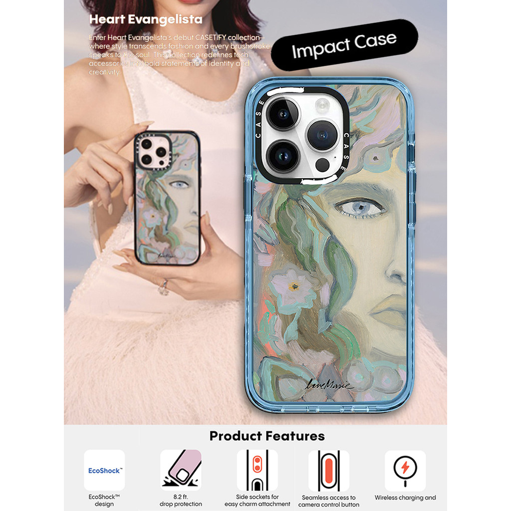 CASECASE X Heart Evangelista Ốp Điện Thoại Vàng Sierra Xanh Hồng Tím Màu Trong Suốt Cứng Hút Từ Tính Tác Động Cho Apple IPhone 12 13 14 15 16 Pro Max Plus Có Hộp