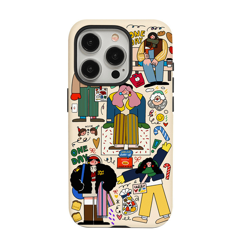 Ốp Điện Thoại IPhone 16 Vỏ Bảo Vệ Phim Hàn Quốc Chính Hãng Cô Gái 15 promax Graffiti Phong Cách Đơn Giản 14 Pro Thân Thiện Với Da Chống Sốc Bảo Vệ Toàn Diện