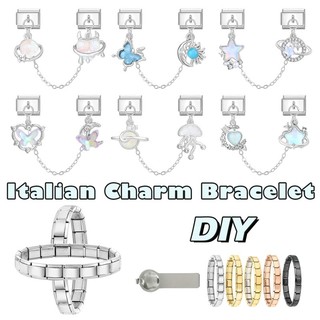 Phổ Biên Tình Yêu Mặt Dây Chuyền Bạc Ý Liên Kết Phù HỢp 9 Mm Vòng Tay thép không gỉ làm trang sức
