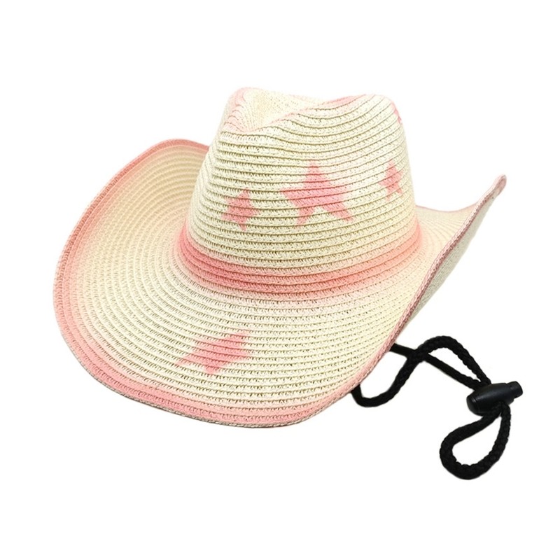 Bầu Trời Thoáng Khí Mũ Dệt Rơm Chống Nắng Dây Đeo Điều Chỉnh Unisex Vành Rộng Mũ Câu Cá Cắm Trại Đi Biển Phong Cách Phương Tây