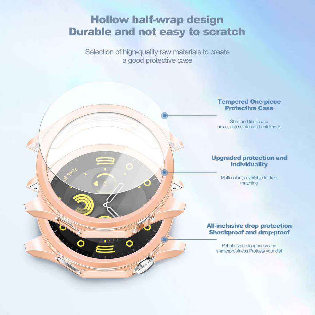 Kính + Ốp Lưng Cho Huawei Watch GT2 GT2e GT3 GT4 GT5 Pro 42mm 46mm 41mm Đồng Hồ Thông Minh Bảo Vệ Màn Hình Toàn Diện PC Kính Cường Lực GT2 GT2e GT3 GT4 GT5 Pro Ốp Lưng Không Cân