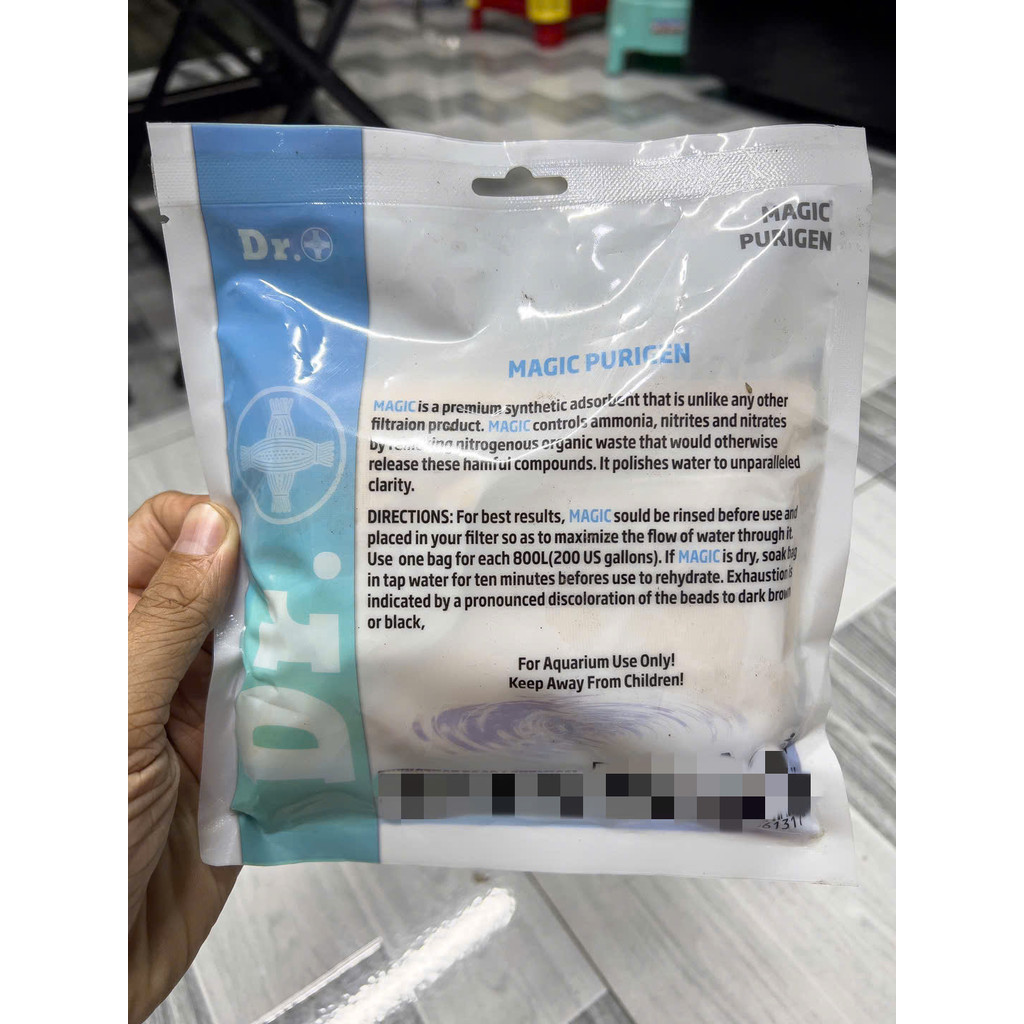 Gói 250gram Vật liệu lọc Purigen Magic Dr+ - Làm trong nước siêu tốc và hấp thụ độc tố bể cá