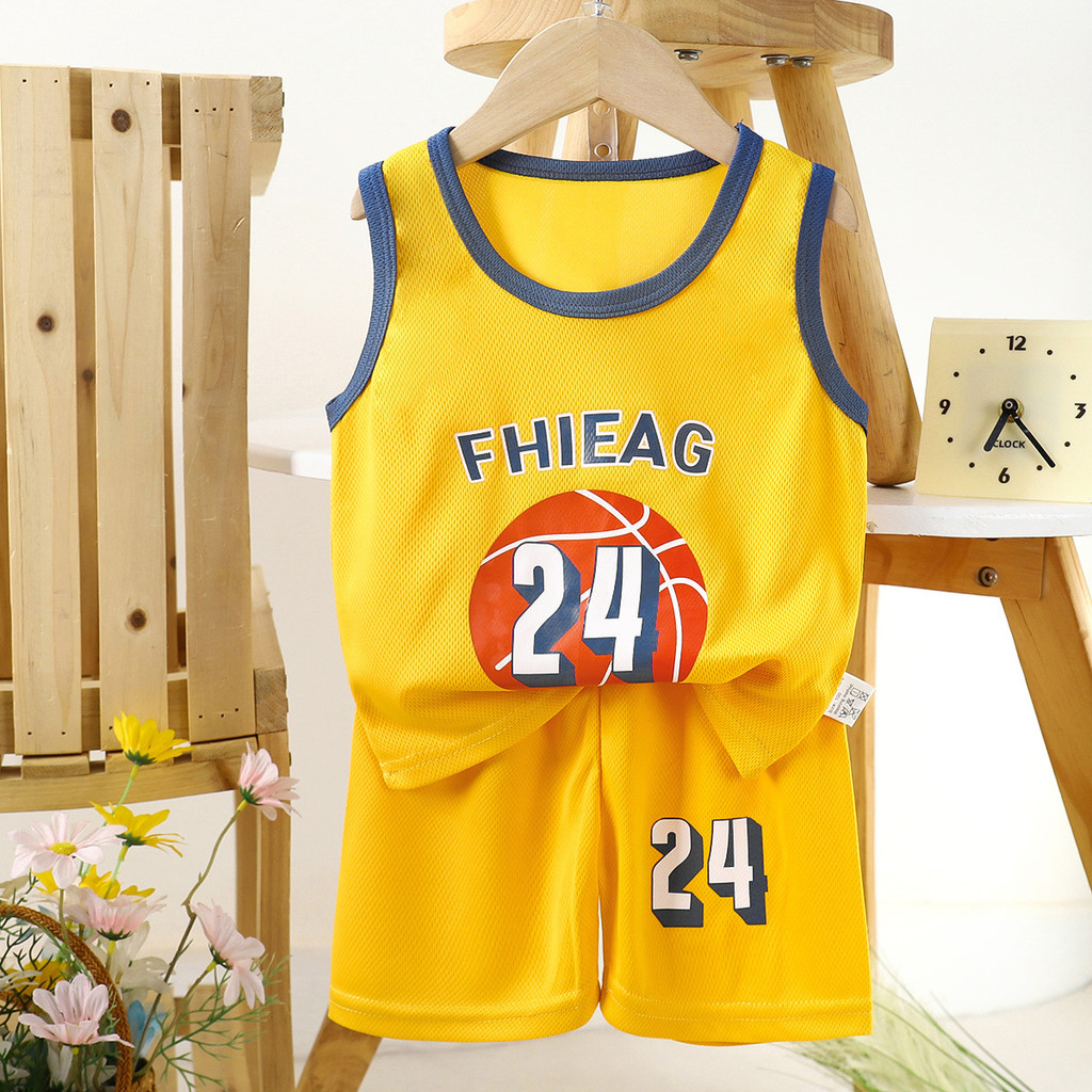 Trẻ Em Bóng Rổ Đồng Phục Phù Hợp Với Mùa Hè Nhanh Khô Bé Trai Bé Gái Áo Thể Thao Quần Short 8O-130 Kích Thước TV6M