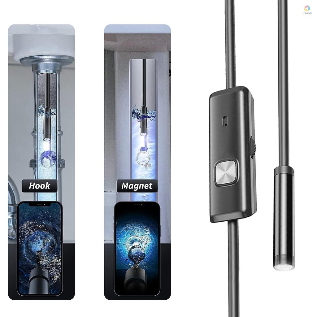 Camera nội soi có đèn, Kính tiềm vọng HD 1920P với 8 đèn LED có thể điều chỉnh Ống kính kép, Thay thế Camera kiểm tra chống nước IP67 cho iPhone iOS