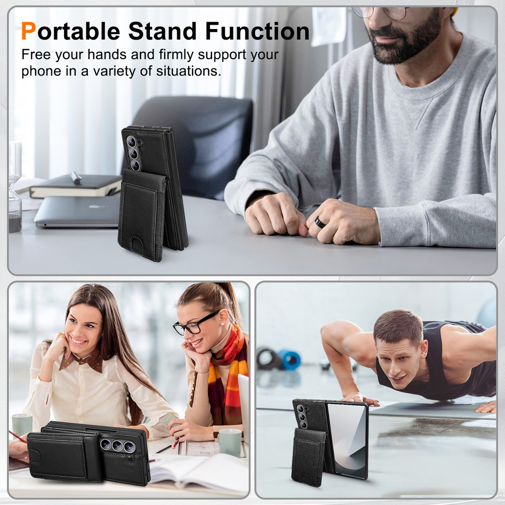 Ví Thẻ Solt Giá Đỡ Đứng Ốp Lưng Điện Thoại Samsung Galaxy Z Fold 7 6 5 4 3 Fold7 Fold6 Fold5 Fold4 Fold3 5G Thép Phim Bảo Vệ Thả