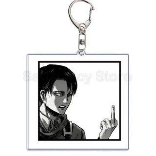 Anime Attacking of The Giants Levi Ackerman Allen Yeager Keychain Pendant Role Playing Double Sided Acrylic Keyring Jew