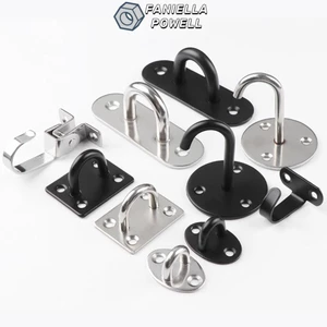 FANIELLAPOWELL 1 Cái Móc Treo Trần, Móc Treo Tường Bằng Thép Không Gỉ Miếng Lót Mắt, Khóa Cửa Hình Chữ U / J Cố Định Cho Đèn Quạt