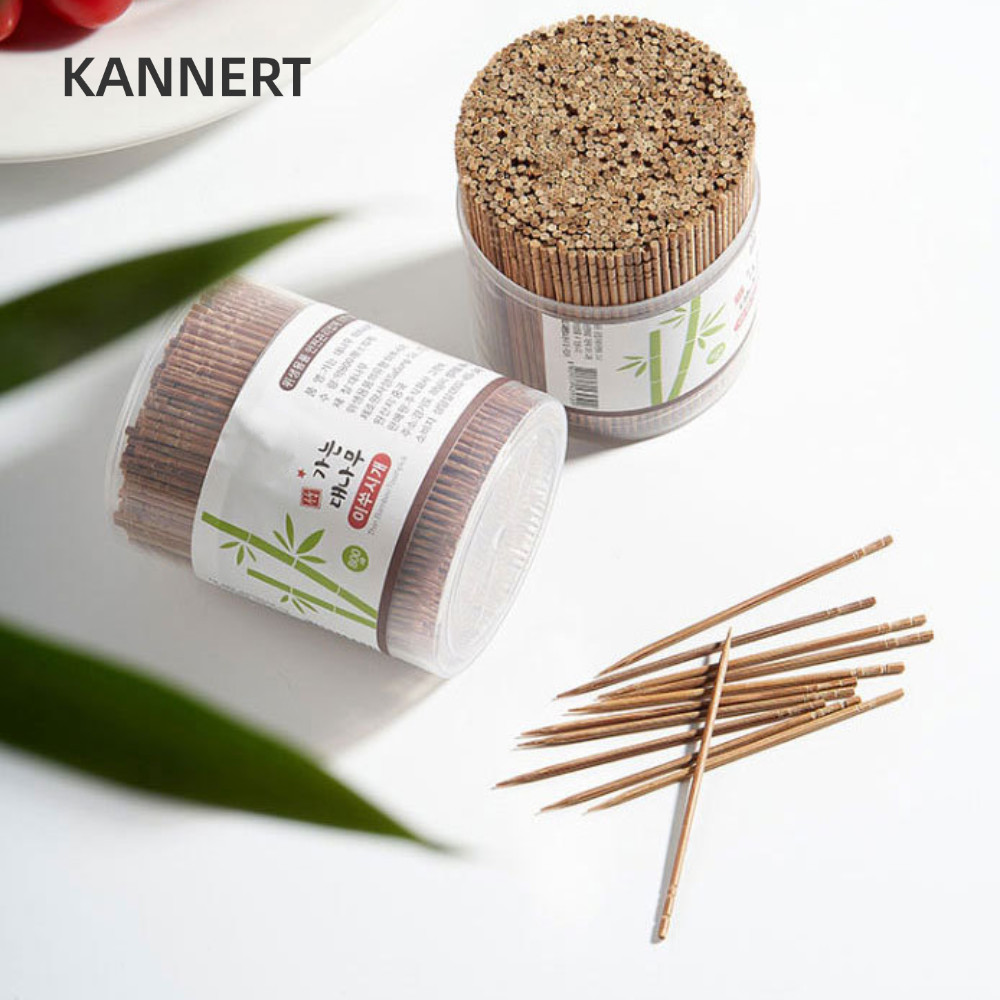 KANNERT 800 Chiếc Tăm Tre Carbonized, Dụng Cụ Làm Sạch Răng Một Đầu Di Động, Tre Tự Nhiên Chắc Chắn Thân Thiện Với Môi Trường Chọn Răng Khách Sạn