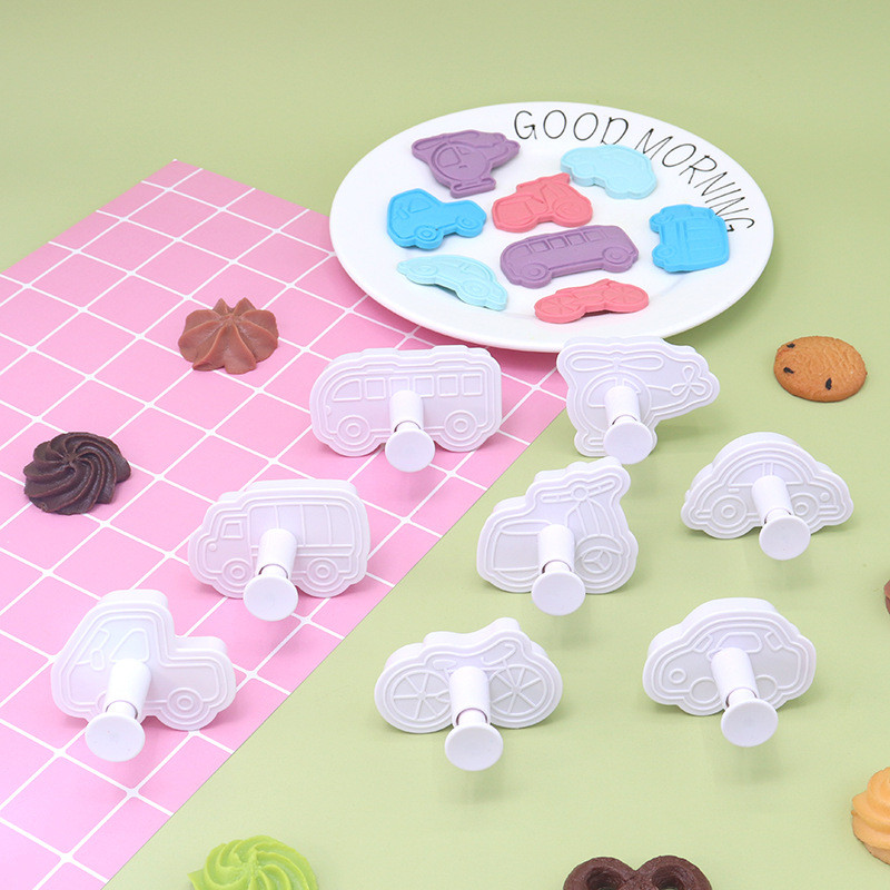 4 Chiếc Vận Chuyển Series Bánh Quy Lò Xo Khuôn Xe Cắt Cookie
