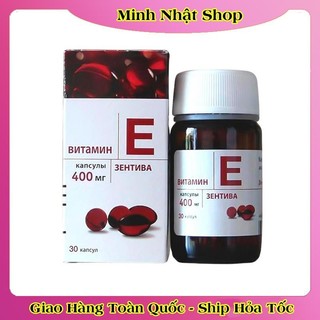 [LỌ THỦY TINH] Vitamin E Đỏ Nga Hàm Lượng 400mg LIFEVIT Giúp Làm Đẹp Da Của NGA