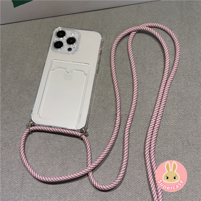 Có Dây Đeo Ngang Trong Suốt Ốp Lưng Điện Thoại OPPO Reno 13 13F 12F 11F 8 7 6 A60 A5S A3S A12 A12E A9 A5 2020 5G 4G Vỏ Đựng Thẻ Vỏ Mềm Có Dây Đeo Nhiều Màu