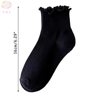 Y.X.I Cotton Xù Vớ Mắt Cá Chân Nữ INS Mùa Hè Dễ Thương Hàn Quốc Tất Bé Gái Mùa Xuân Đen Trắng Giữa Ống Nhật Bản Sox Mới