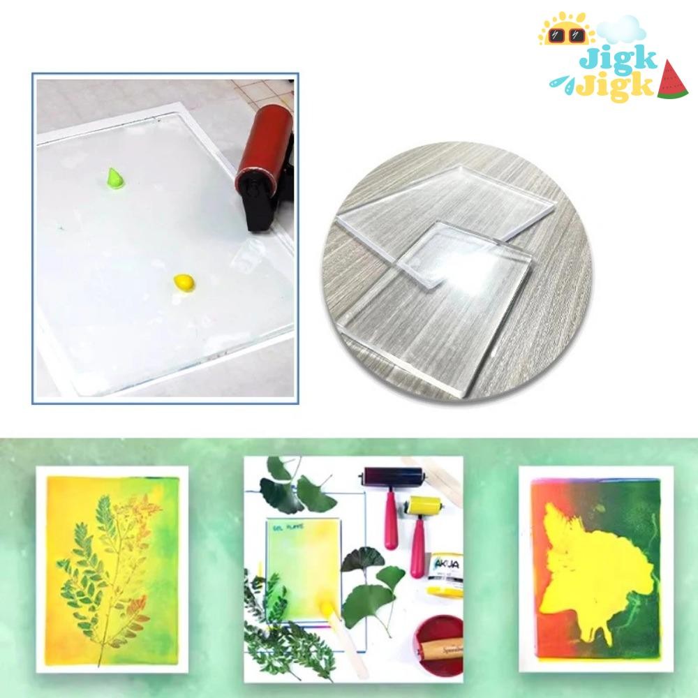 Tấm In Gel JiKK, Gel Press Monoprinting Silicone Gel Plate, Tấm Nghệ Thuật Gel Có Thể Tái Sử Dụng Trong Suốt Thêu Sò Nghệ Thuật