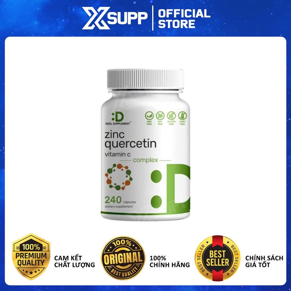 DEAL SUPPLEMENT ZINC 50MG QUERCETIN 500MG WITH VITAMIN C (240 VIÊN) -HỖ TRỢ NGĂN NGỪA CẢM CÚM,NÂNG CAO SỨC KHỎE
