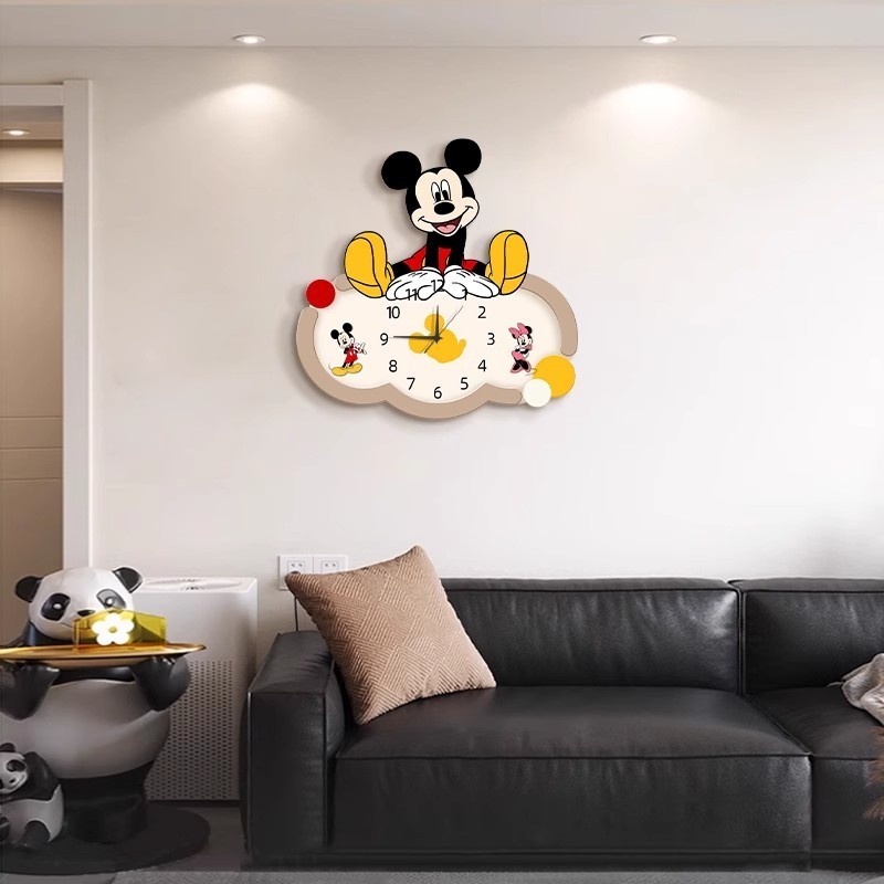 Hoạt Hình Hoạt Hình Mickey Đồng Hồ Treo Tường Phòng Khách Tivi Nền Đồng Hồ Treo Tường Tắt Tiếng Không Đục Lỗ Đồng Hồ Treo Tường Nhà Hàng Đồng Hồ Treo Tường 6.2 GDSZ