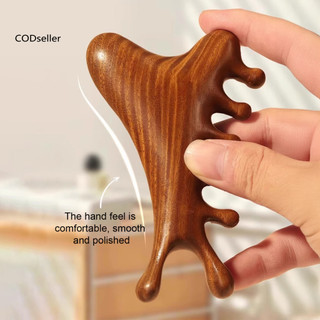 CODS Dụng cụ Massage mặt Đầu Dụng cụ Massage bằng gỗ đàn hương tự nhiên cho da đầu và cơ thể Dụng cụ mát xa đa chức năng cho đầu và cơ thể Truyền thống để thư giãn