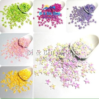 30g Kim Sa Ngôi Sao 3D Lõm 10mm Màu Sữa Cừ Đính Kết Trang Phục, Làm Phụ Kiện Thời Trang