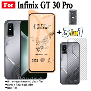 Kính cường lực gốm 3 TRONG 1 Infinix GT 30 Pro cho Infinix GT 20 Pro Ống kính máy ảnh Kính bảo vệ màn hình và phim mặt sau